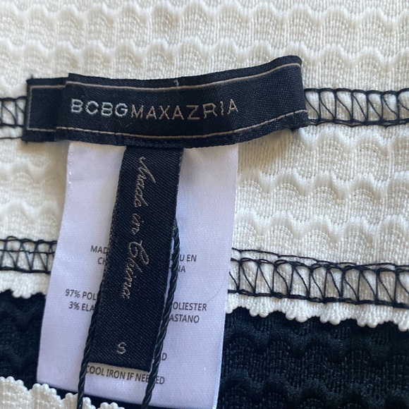BCBG Maxazria black white striped S evening dress - Picture 4 of 12